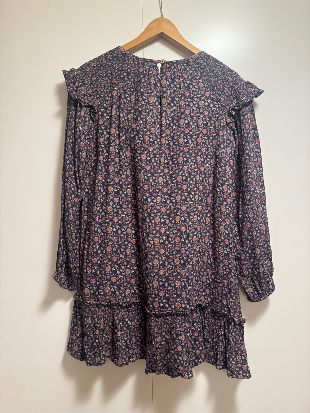 Mango Navy Floral Girls' Dress with Pink Accents - Picture 3 of 4